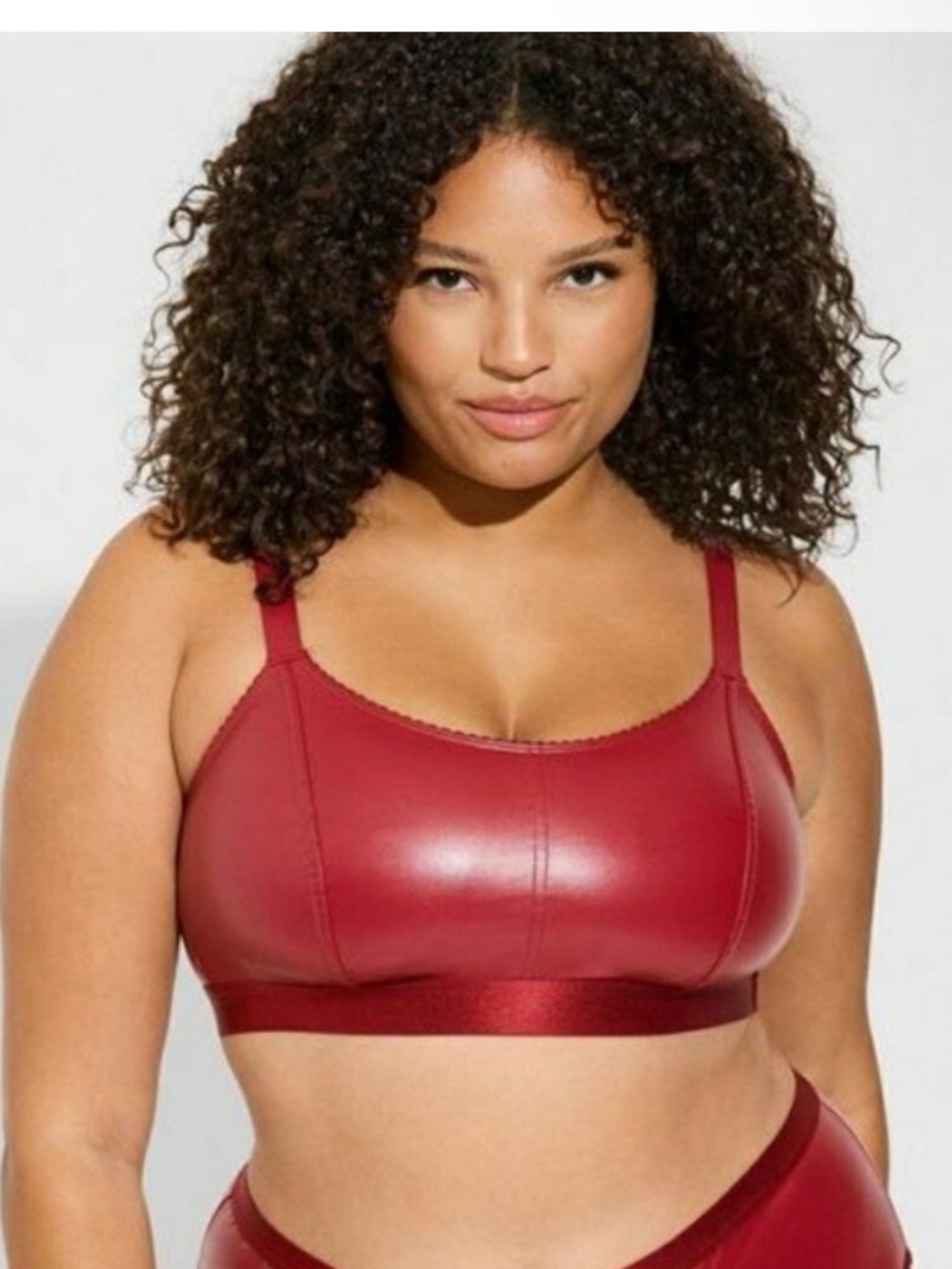Torrid Burgundy Faux Leather Bralette Size 2X
